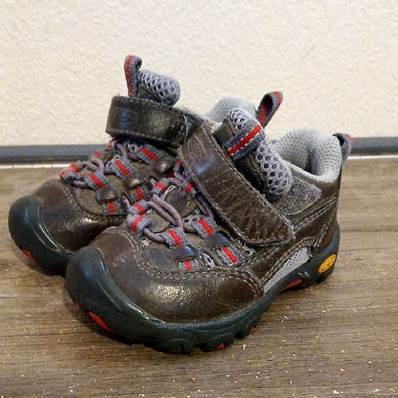 Keen Baby Boy Shoes Size 4 Brown And Red - Picture 1 of 6